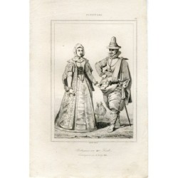 Portugais au XVIe siècle. Gravure du milieu du XIXe siècle.