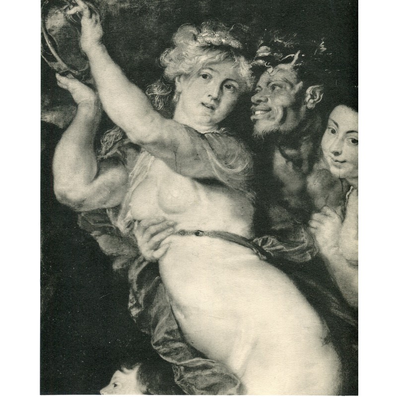 Dettaglio di una fotografia artistica antica del Baccanale di Rubens e Van Dyck