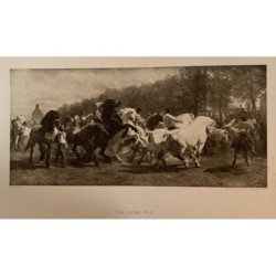 La foire aux chevaux, d'après Rosa Bonheur - Gravure ancienne