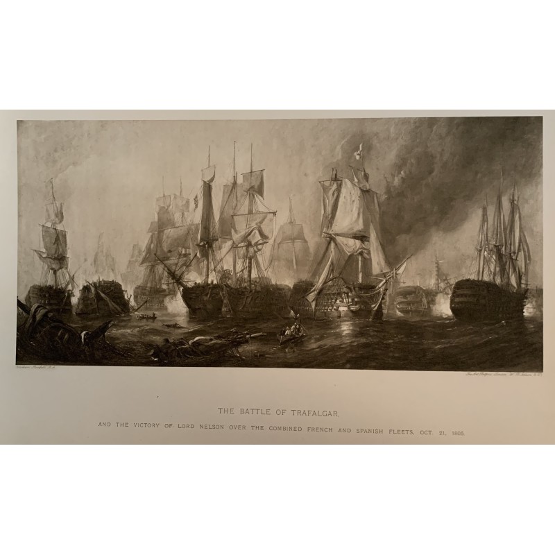La bataille de Trafalgar, d'après Clarkson Stanfield - Gravure ancienne