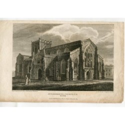 Angleterre. Église d'Attleborough, gravée en 1809 par T. Bonnor