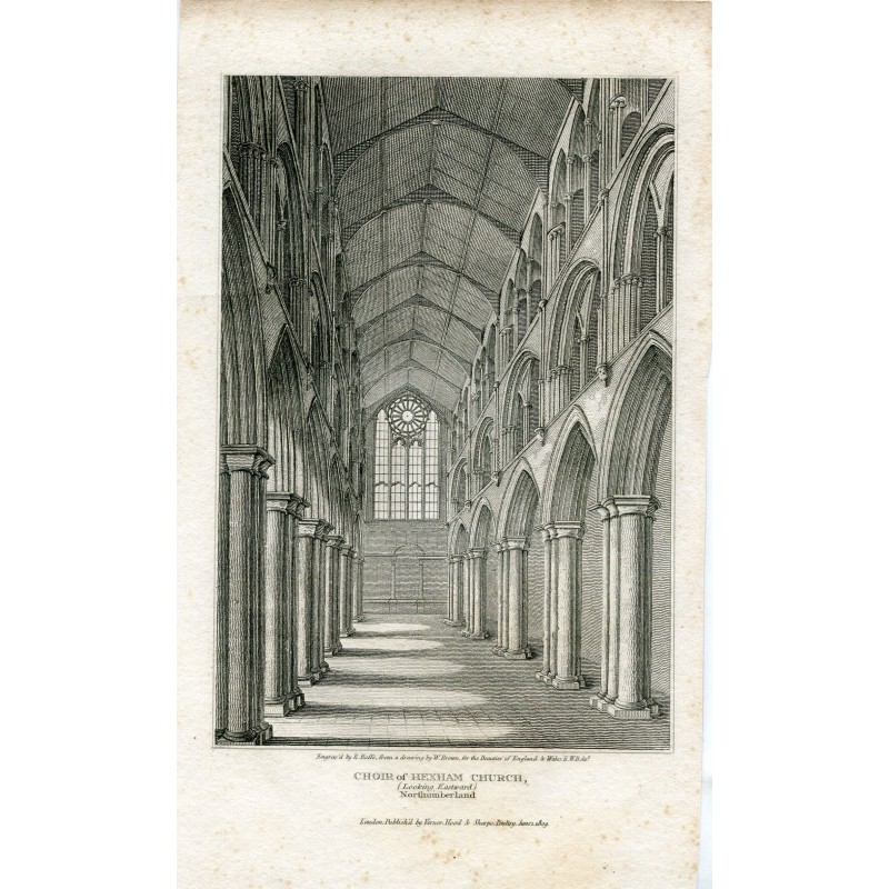 Angleterre. Northumberland. Chœur de l'église d'Hexham, gravé par R. Roffe.