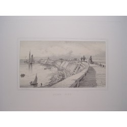 Francia. 'Calais Pier' Painted by Charles George Lewis (1808-1880). Engraved by Edward William Coke (1811-1880)