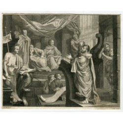 Paolo davanti a Felice, Tavola III - Incisione di Thomas Cook da Hogarth - Stampa del 1800