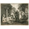 Hudibras in Tribulation - Thomas Cook engraving after Hogarth - 1800s print