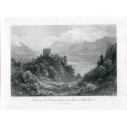 Ruines du Brunnenburg, gravure vers 1845