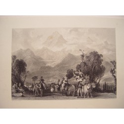 Francia. «Bagneres de Bigorre-Pyrénées» Dibujó Thomas Allom (1804-1872). Grabó Arthur Willmore (1800-1863)