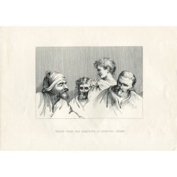 Teste dai cartoni di Hampton Court incise da J. Moore, copia del 1848 di Hogarth