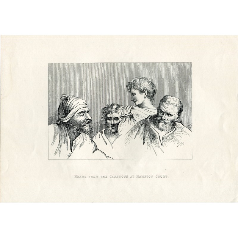 Têtes des cartons de Hampton Court gravées par J. Moore 1848 copie de Hogarth