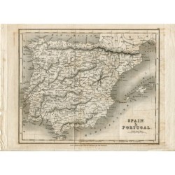 Carte de l'Espagne et du Portugal - J. Mawman - 1821