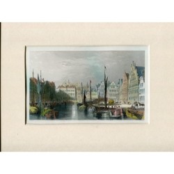 Grasbrug, in Gent (Belgien) - 1860 Druck