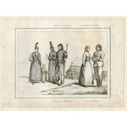 Régions arctiques. Costumes islandais, tirage réalisé par Lemercier.