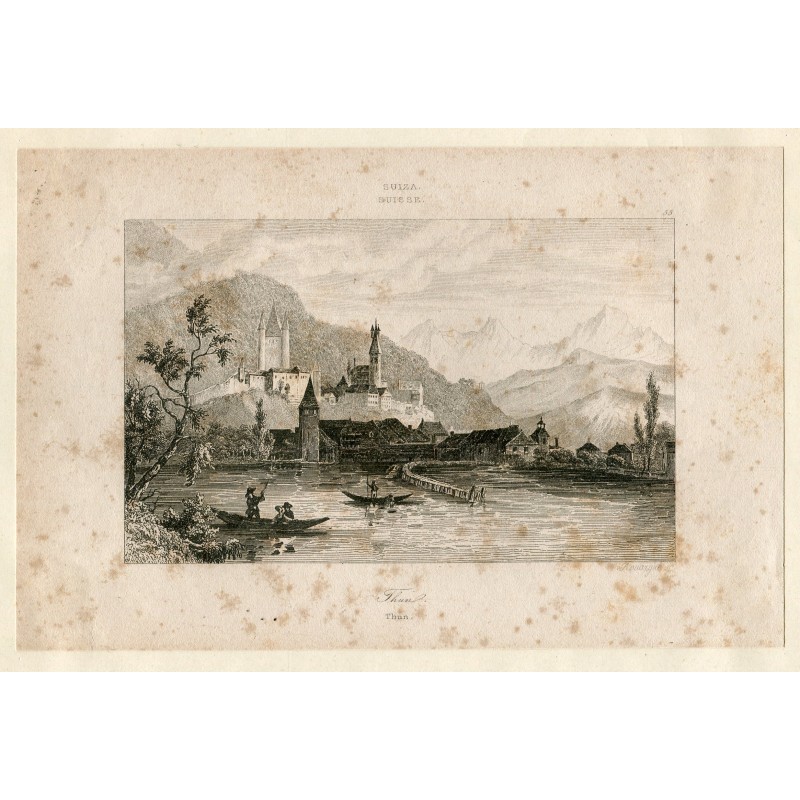Thun, Switzerland - 1838 print