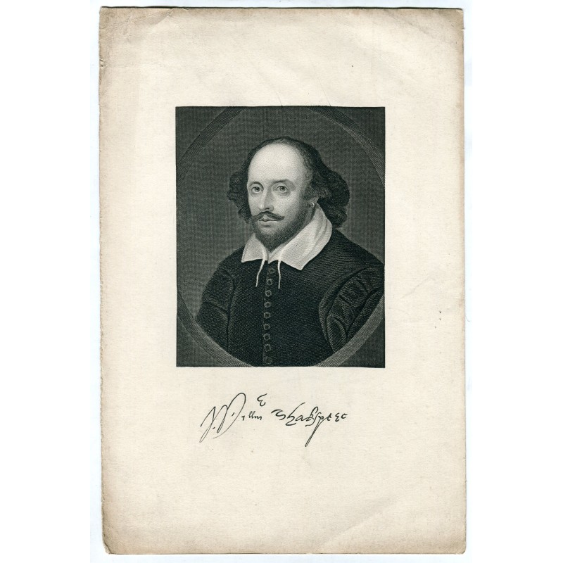 Portrait de Shakespeare - Gravure ancienne