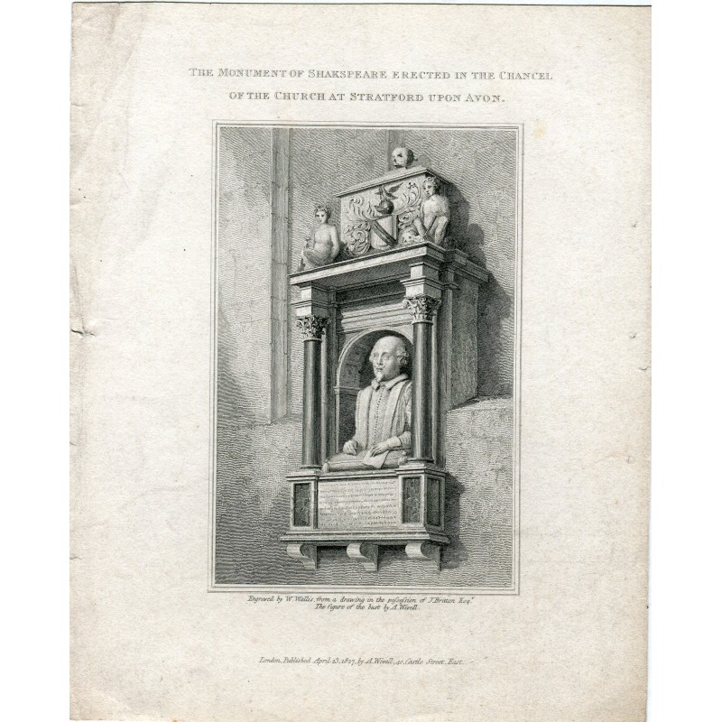 Shakespeare-Denkmal in der Kirche von Stratford-upon-Avon. Stich von W. Wallis.