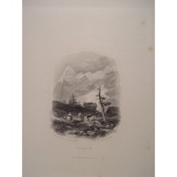 Le Alpi di Wengen, Svizzera - incisione del 1832