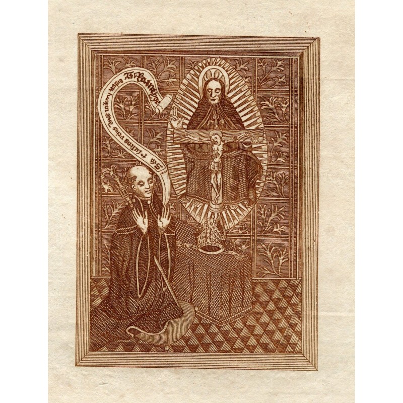 Thomas Ramryge, Abbot of St Albans - 1842 sepia engraving