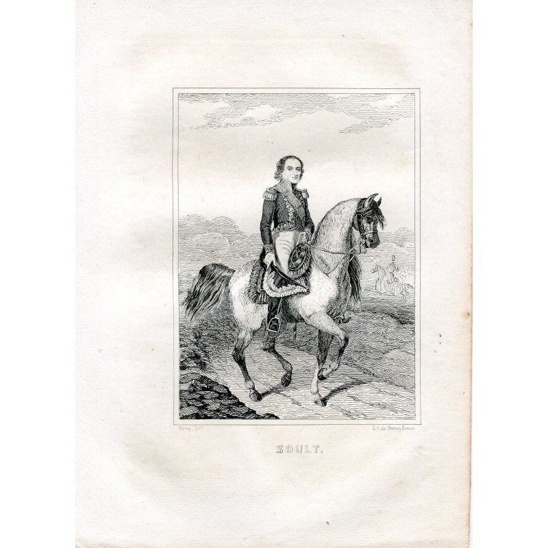 Soult, général et homme politique français. Lithographie de Perez y Donón.