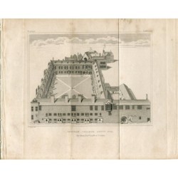 Londra. Holborn. Gresham College, circa 1740. Incisione disegnata da George Vertue.