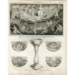 Scultura sopra il cancello del cimitero di St. Stephen's Coleman St. e curiosa fonte battesimale a St. Margarets Lothbury