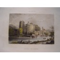 Castillo de Clisson. Grabado original en acero antiguo. 1851.