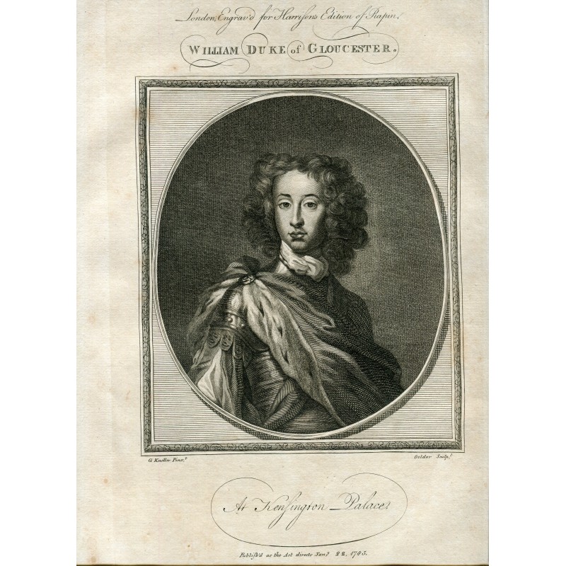 Guillaume duc de Gloucester gravé en 1785 par Goldar d'après une œuvre de G. Kneller