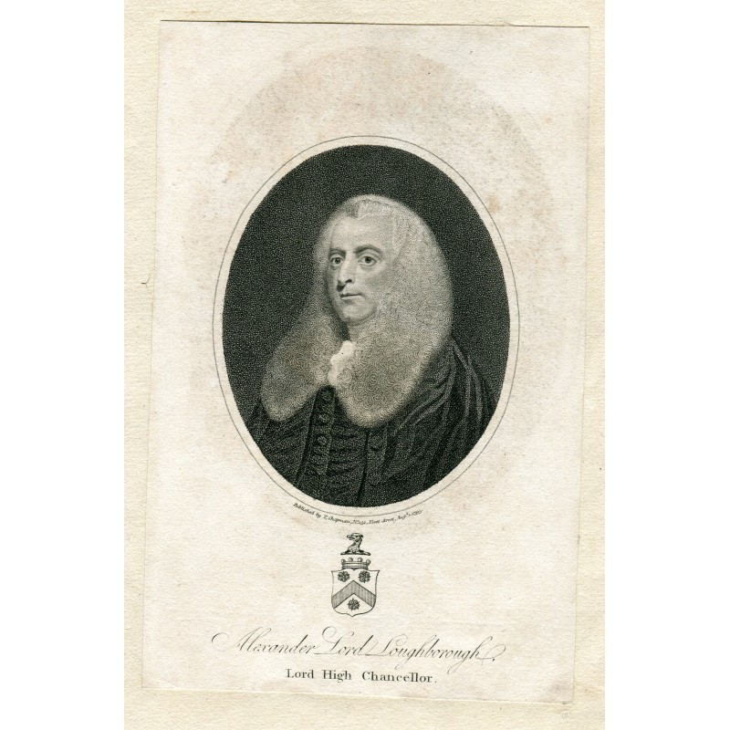 Alexander Lord Loughborough engraving published by Chapman in 1795