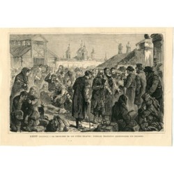 Kiev. L'expulsion des Juifs slaves. Gravure tirée de l'Illustration espagnole et américaine.