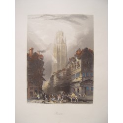 Francia. «Rouen» Grabó Albert Henry Payne (1812-1901) siguiendo obra de H. Biboy