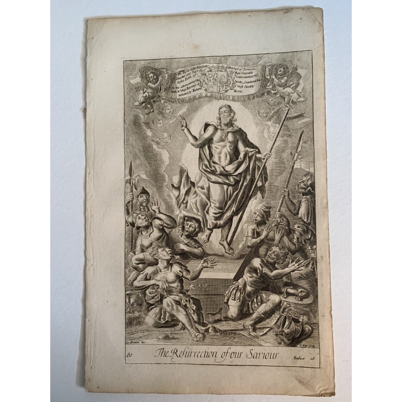 Die Auferstehung unseres Erlösers. Kupferstich von J. Kip aus dem Jahr 1712 nach einer Zeichnung von G. Freman.