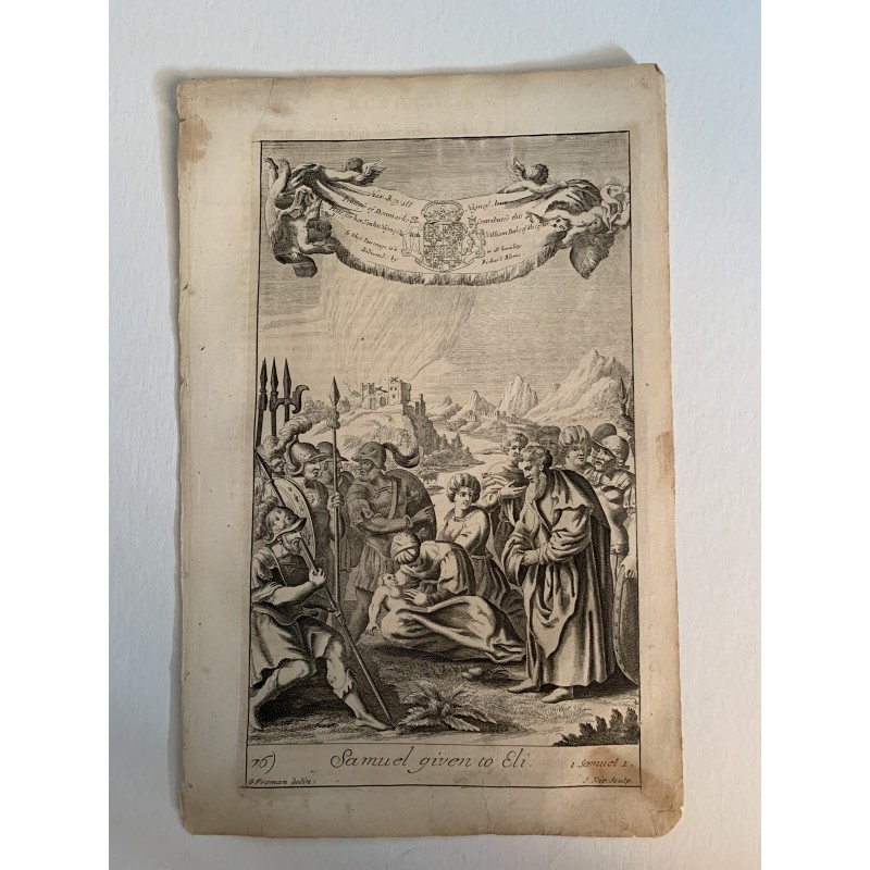 Samuel donné à Eli gravé par J. Kip d'après un dessin de G. Freman.