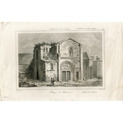 France. Charlieu Abbey, engraved by Lemaitre after a drawing by Gaucherel