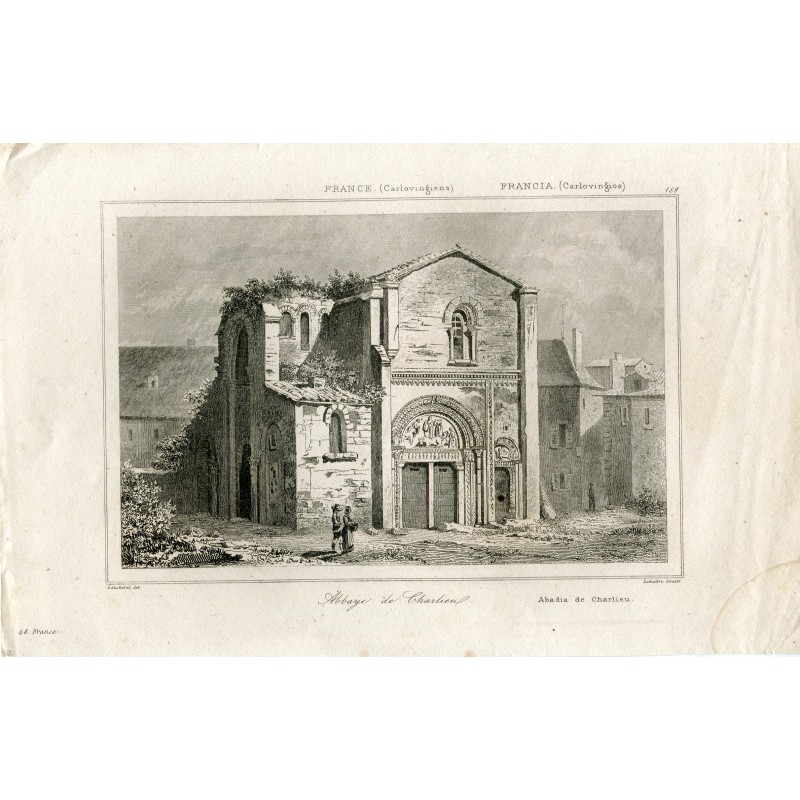 France. Abbaye de Charlieu, gravée par Lemaitre d'après un dessin de Gaucherel