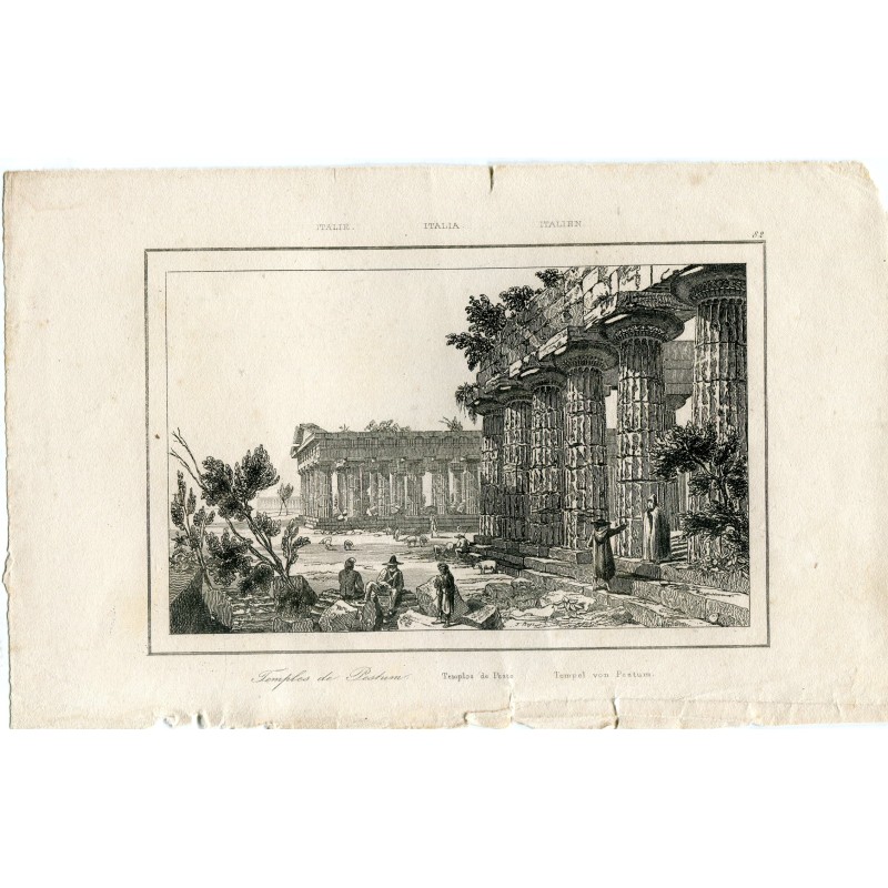 Italien. Tempel von Pestum, gestochen von Alexis F. Artaud de Montor