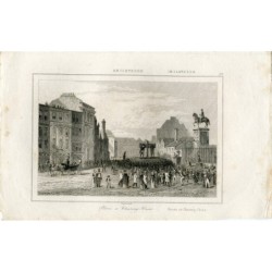 Inghilterra. Pilori a Charing Cross, inciso nel 1844 da Lemaitre