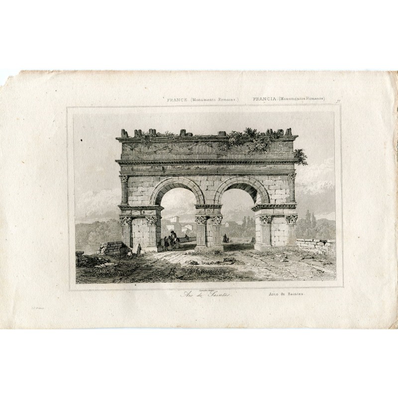 Frankreich, Arc de Saintes gestochen von Agustin Francoise Lemaitre