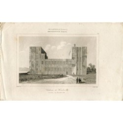 Inghilterra. Warwickshire. Castello di Kenilworth, inciso nel 1842 da Lemaitre e disegnato da Gaucherel.