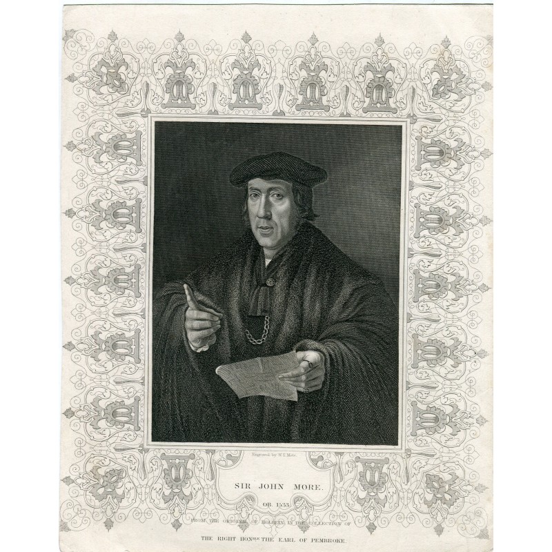 Sir John More, gestochen von WT Mote nach einem Werk von Holbein.