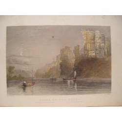 Francia. 'Rocks on the Meuse' Painted by William Henry Bartlett (1809-1854). Engraved by Albert Henry Payne (1812-1902)