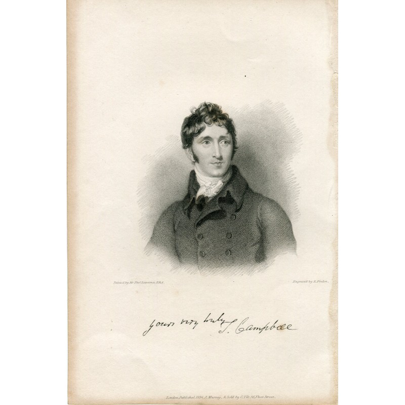 Thomas Campbell gravé par E. Finden d'après une œuvre de Sir Thomas Lawrence.