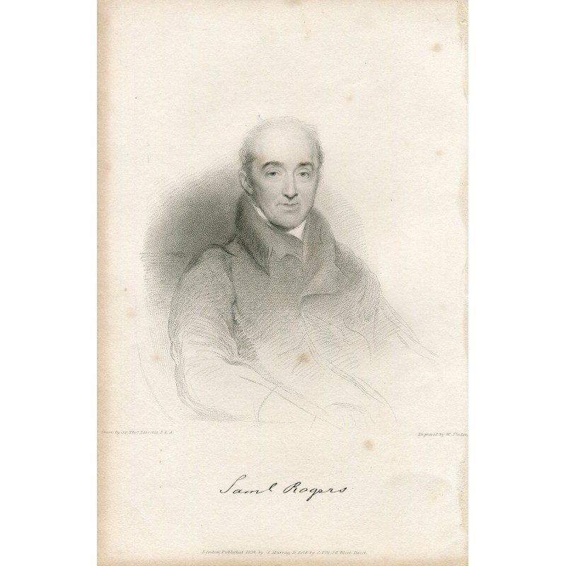 Samuel Rogers grabado por W. Finden de un dibujo de Thomas Lawrence.