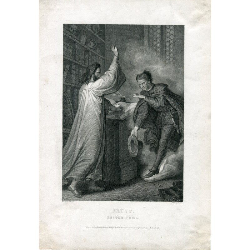 Faust inciso da Weber da un disegno di Kaulbach