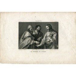 Le Denier de César gravé par Devilliers d'après une œuvre de Valentin de Boulogne