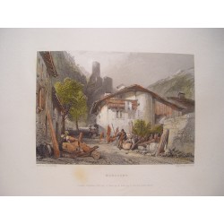 Francia. 'Martigny' Painted by James Duffield Harding (1798-1863). Engraved by John Cousen (1804-1880)