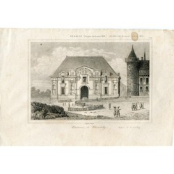 Francia. Castello di Chantilly, inciso da Lemaitre