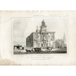 Francia. La Samarataine a Parigi. Incisione di Lemaitre, 1845