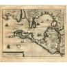 Cadice. Baia di Cadice e dintorni. Incisione di Vander Aa. 1715