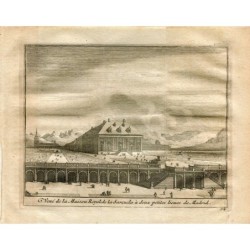 Madrid. Vue de la Maison royale de la Zarzuela. Gravure de Vander Aa. 1715.