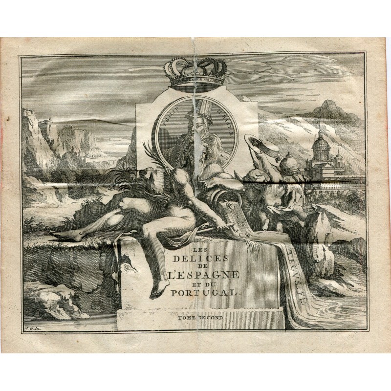 Köstlichkeiten Spaniens und Portugals. Titelblatt von Band 2. Kupferstich von Vander Aa. 1715