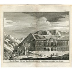 Granada. Palazzo dei Re Cretesi a Granada. Incisione di Vander Aa. 1715